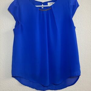 Meraki Royal Blue Blouse | Gold Neck Detail | Small